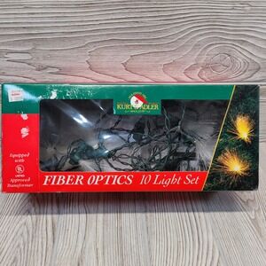 Kurt S Adler Fiber Optic 10 White String Light Set Christmas Tree Holiday Lights
